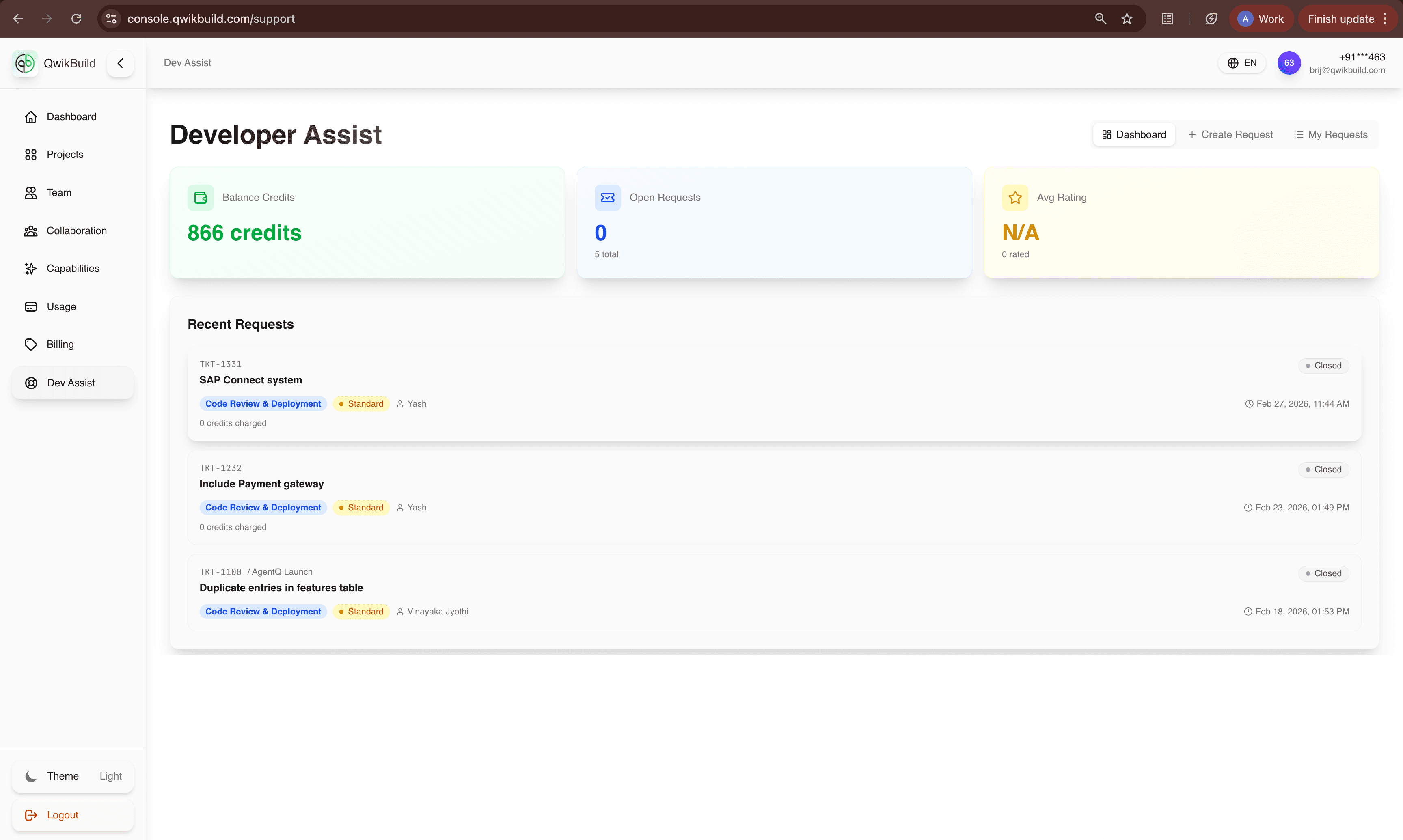 Dev Assist screenshot